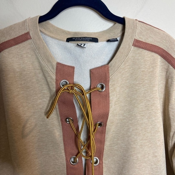 Scotch & Soda Lace Up Crewneck Sweatshirt size Small/Medium - Picture 3 of 8